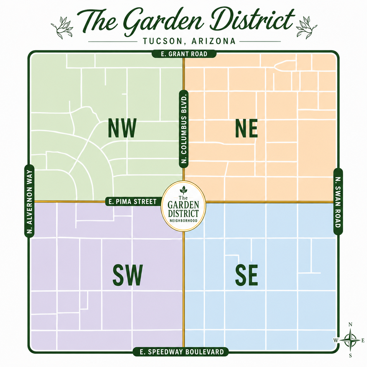 Garden District quadrant map